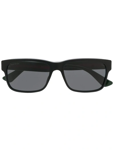 Gucci Web Square Sunglasses In Black