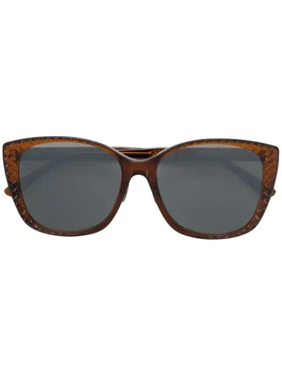 Bottega Veneta Square Sunglasses In 棕色