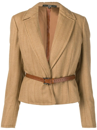 Pre-owned Gianfranco Ferre Vintage 1990 Striped Jacket In Neutrals
