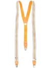 Pre-owned Hermes Hermès Vintage Striped Suspenders - Orange