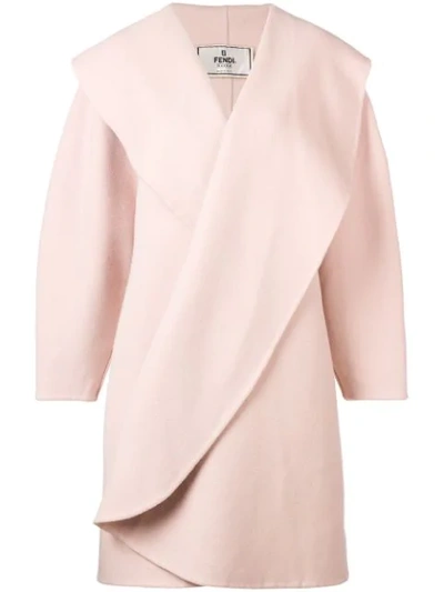 Pre-owned Fendi 2000 Oversized Coat In Pink