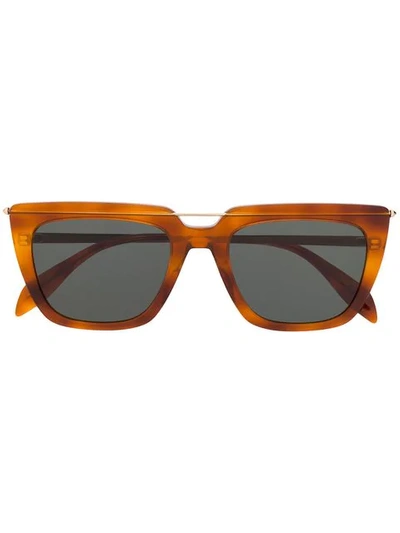 Alexander Mcqueen Square Sunglasses In 棕色