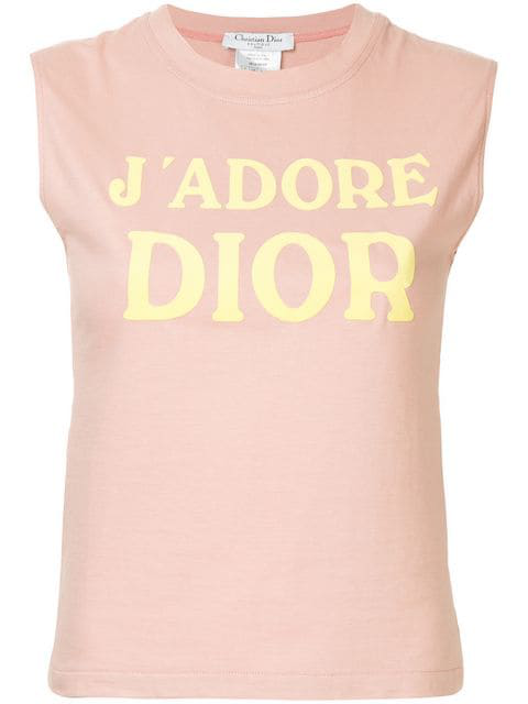 Dior Christian Vintage J'adore Sleeveless T-shirt - Pink | ModeSens