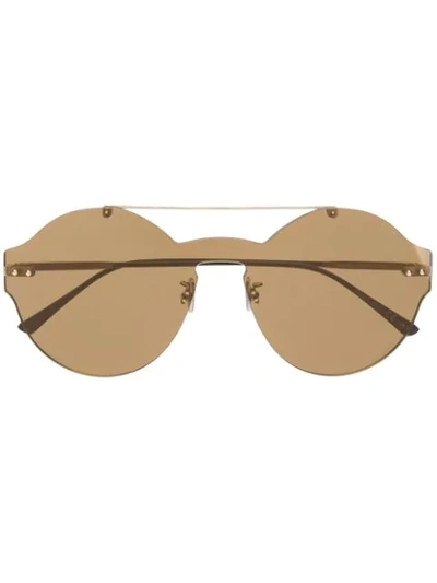 Bottega Veneta Round Sunglasses In Brown