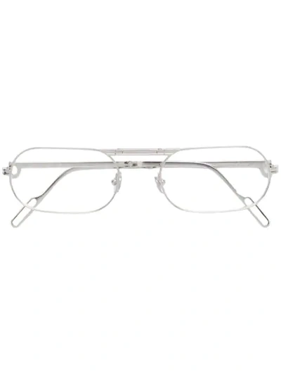 Cartier Oval Lens Glasses In Silver