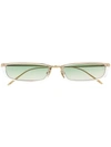 Linda Farrow Rectangular Frame Sunglasses In 金色