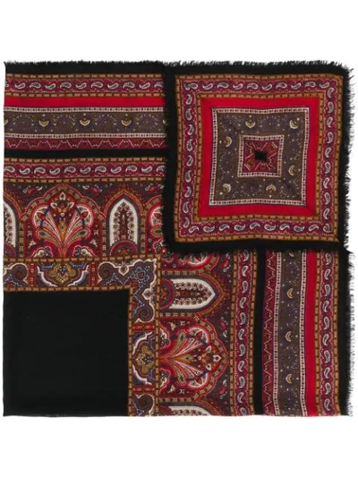 Pre-owned Saint Laurent Paisley Pattern Scarf In Red