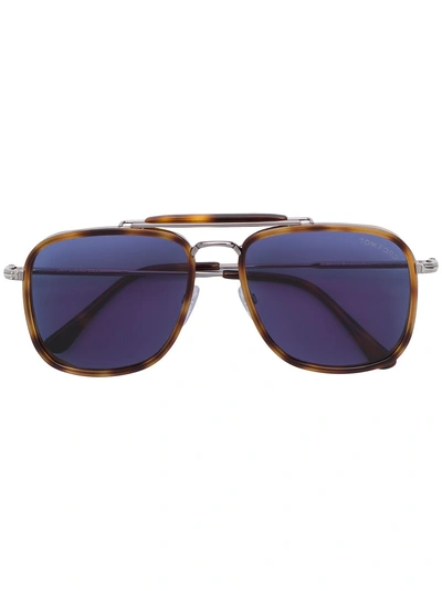 Tom Ford Huck Sunglasses In 棕色