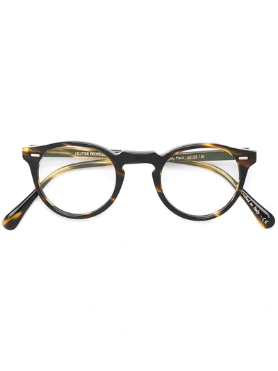 Oliver Peoples 'gregory Peck' Glasses In Brown