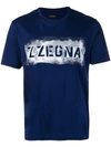 Z Zegna Logo T-shirt In Blue