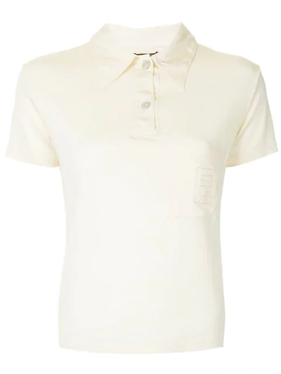Pre-owned Fendi Short Sleeve Polo Shirt In White