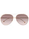 Fendi Aviator Frame Sunglasses In Gold
