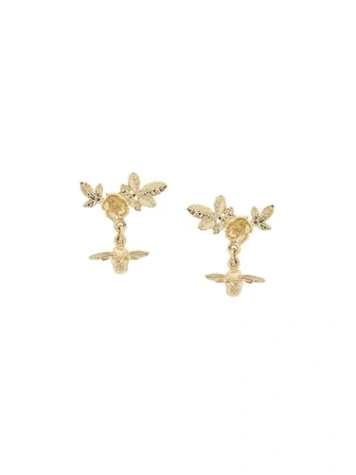 Alex Monroe Floral Cluster Stud Earrings In Gold