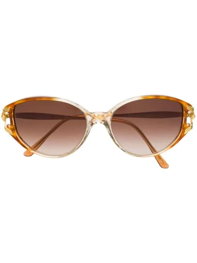 Pre-owned Emanuel Ungaro Vintage Cat-eye Shaped Sunglasses In Brown
