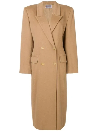Agnona Vintage 1980's Structured Double Breasted Coat - Neutrals