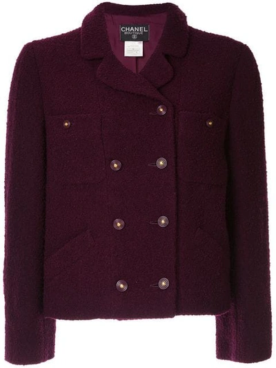 Pre-owned Chanel 1995 Bouclé Jacket In Purple