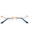 Cartier Rectangular Frame Glasses In Gold