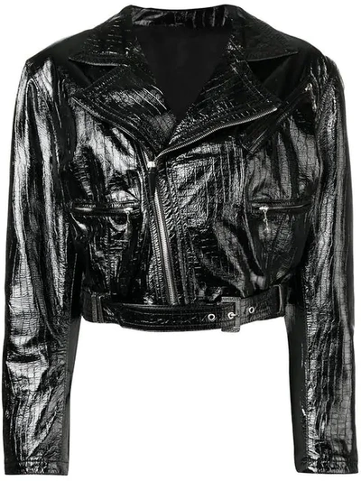Pre-owned Versace 1990's Leather Jacket In Black
