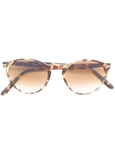 Persol Round Frame Sunglasses In Brown