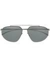 Mykita X Maison Margiela Essential Aviator Sunglasses In Silver