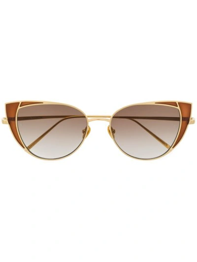 Linda Farrow 855 C2 Sunglasses In 金色
