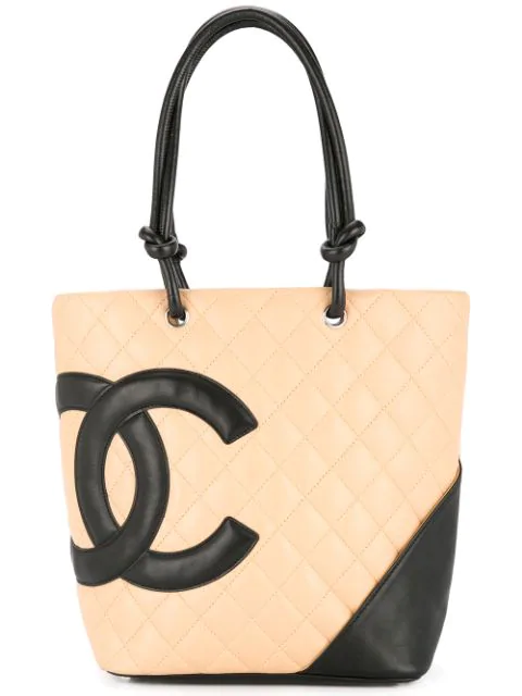 Chanel Vintage Cambon Line Cc Logos Hand Tote Bag - Pink | ModeSens