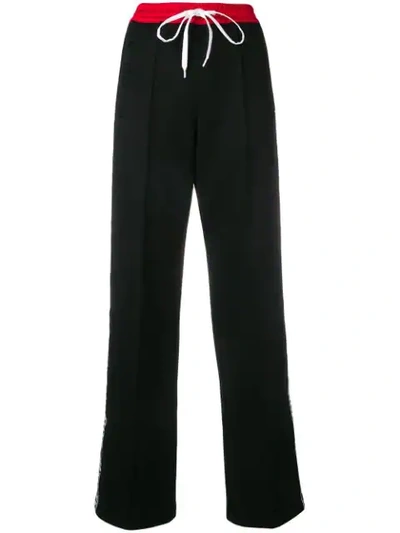 Miu Miu Drawstring Jersey Trousers In Black
