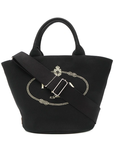 Prada Logo Print Tote Bag - Black
