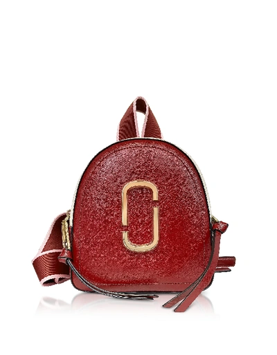 Marc Jacobs Snapshot Mini Leather Backpack - Red In Red Multi