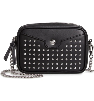 Longchamp Mademoiselle Rock Studded Leather Crossbody In Black