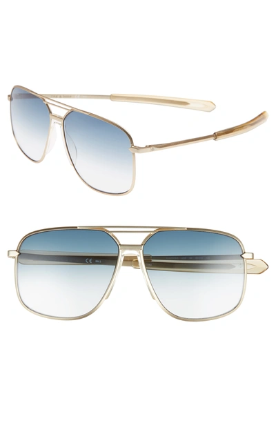 Rag & Bone Caravan 62mm Oversize Aviator Sunglasses In Semi Matte Gold