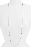 Kendra Scott Aylin Long Station Necklace In Abalone Shell/ Rose Gold