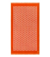 Tory Burch T-tile Beach Towel In Orange/white