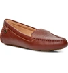 Ugg Flores Driving Loafer In Cognac Leather