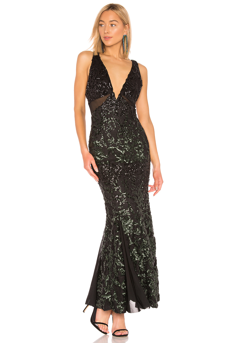 Nbd Troye Gown In Teal & Black | ModeSens