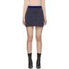 Stella Mccartney Logo Knit Mini Skirt In Ink Colourway