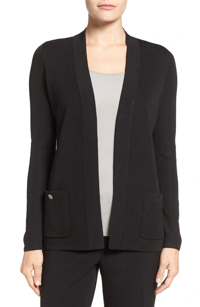 Anne Klein Patch Pocket Cardigan In Black