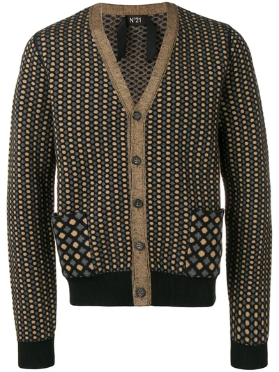 N°21 Polka Dot Cardigan In Black