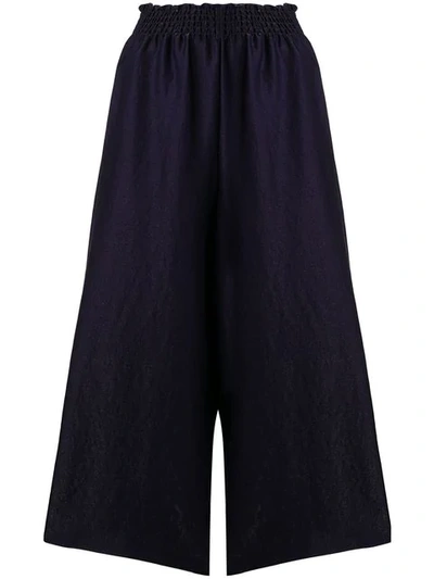 Forte Forte Cropped Wide Leg Trousers In Blue