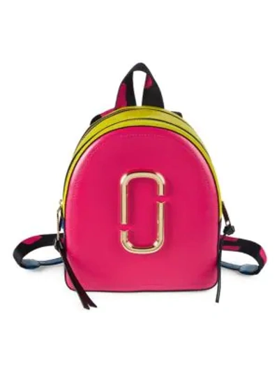 Marc Jacobs The Pack Shot Coated Leather Backpack In Peony