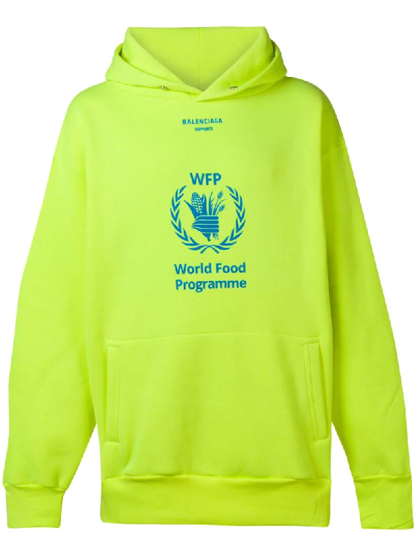 Balenciaga World Food Program Sweatshirt Hoodie In Yellow | ModeSens