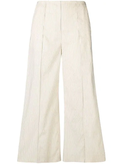 Sonia Rykiel Striped Straight-leg Trousers In White