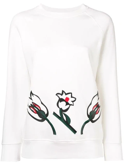 Sonia Rykiel Tulip Print Sweatshirt In White