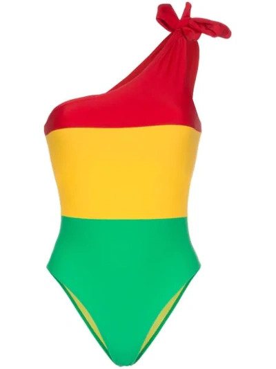 Paper London Barbuda Tri-color One-piece Swimsuit In Red