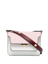 Marni Pink, White And Red Trunk Bicolour Small Leather Shoulder Bag