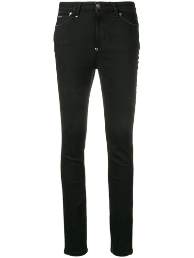 Philipp Plein Distressed Skinny Jeans In Black