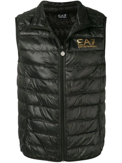 Ea7 Padded Sleeveless Gilet In Black