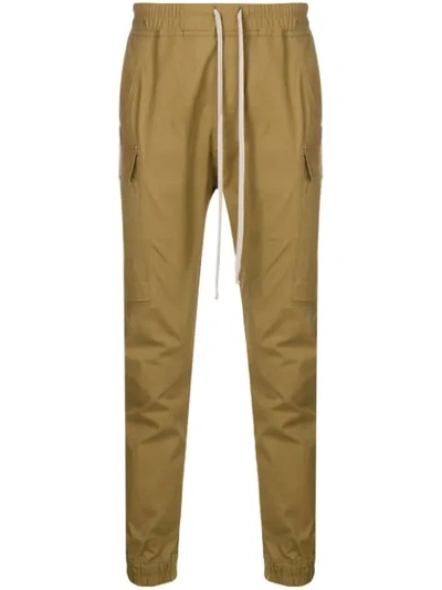 Rick Owens Tapered Cargo Trousers In Yellow