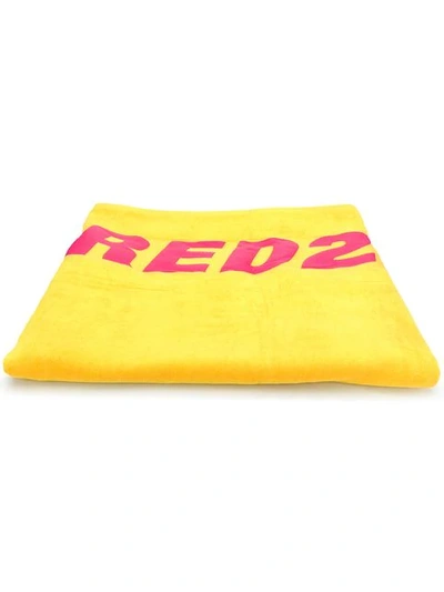 Dsquared2 Logo Beach Towel In Yellow