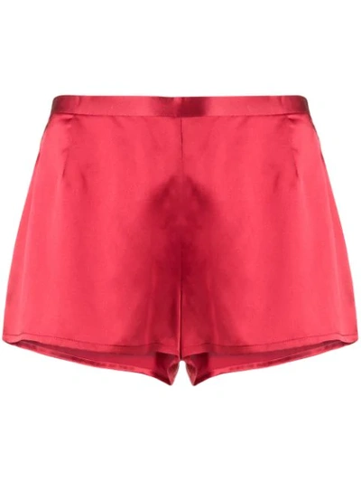 La Perla Classic Silk Shorts In Red
